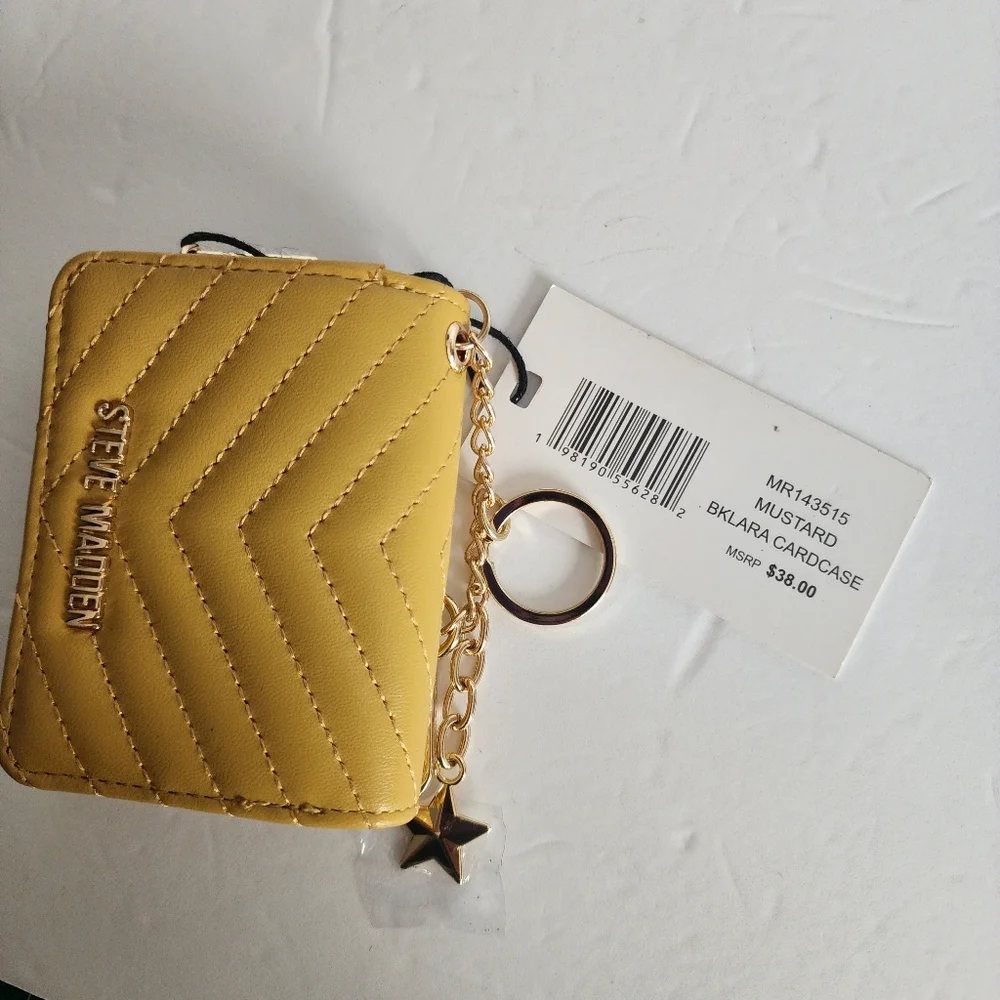 Steve Madden Yellow Mustard Quilted Wallet